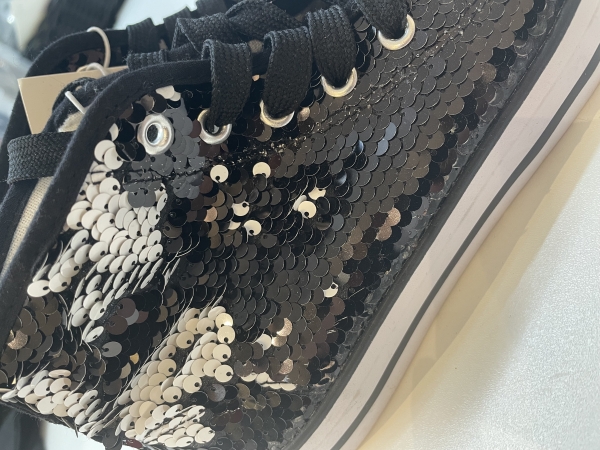 Karnevalsschuhe Schuhe Karneval Pailletten Damen Herren Fasching Karnevalskostüm Schwarz Wende